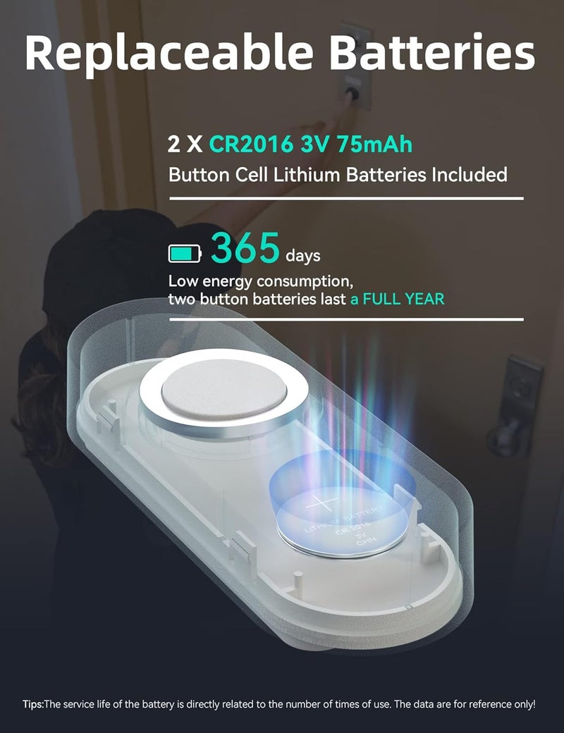 Aida Lighted Wireless Doorbell for Home, Waterproof Battery Doorbell 1,000ft Range, 5 Volume Levels with 58 Doorbell Chimes & LED Flash (White, Doorbell with 1 Button & 1 Receiver) - Image 4